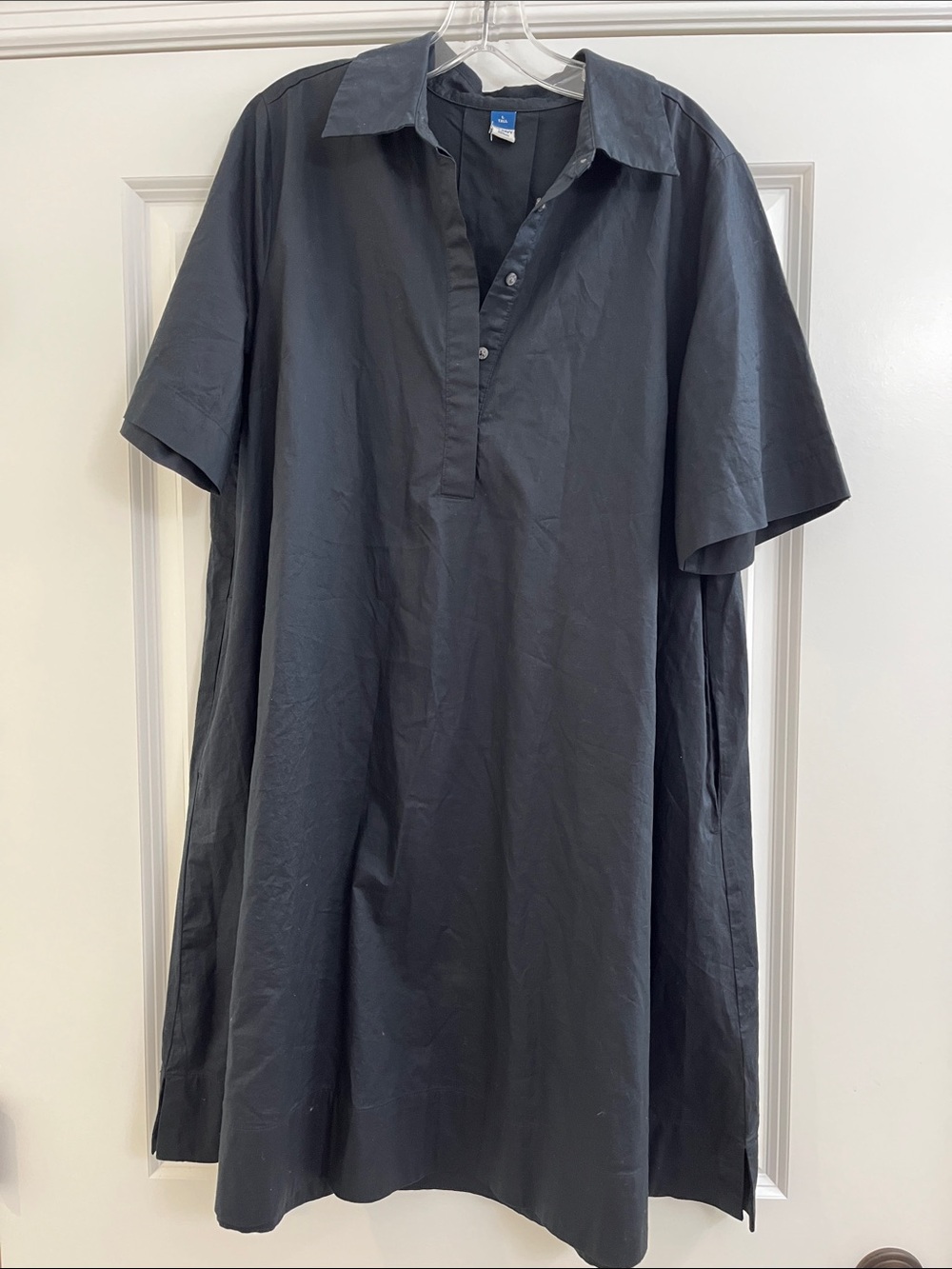 Old Navy Women’s Short-Sleeve Button Shirt Dress in Black size Large Tall